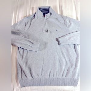 Gray VINEYARD VINES 1/4 Zip Long Sleeve pullover Sweater size M